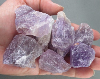 3 Amethyst Crystals - Healing Crystals & Stones, Protection Amulet, Rocks and Minerals, Raw Amethyst Stone, Purple Amethyst (T174)