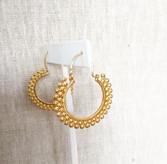 Indian Inspired Gold Hoop Earrings