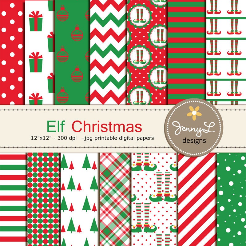 elf christmas digital papers christmas tree papers christmas elf christmas digital papers christmas tree papers christmas