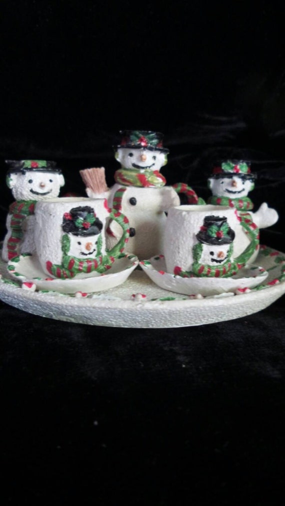 Snowman Tea Set Miniature Tea Set