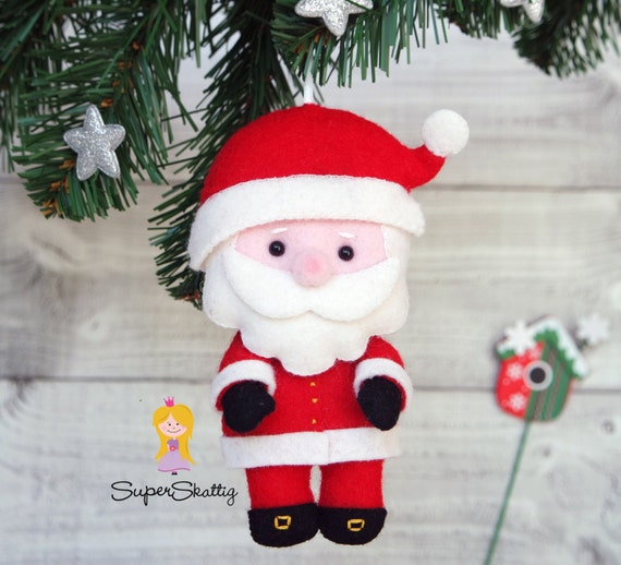 Felt pattern Santa Claus, softie pattern Christmas, plush pattern doll ...