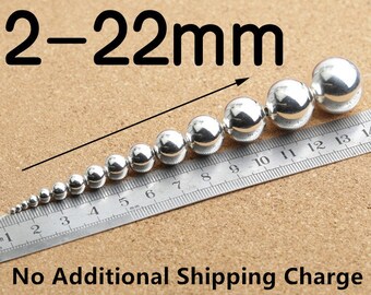 Sterling Silver Beads, Sterling Silver Round Beads, Sterling Round Beads, 925 Silver Round Beads, Sterling Ball Beads 2mm - 22mm