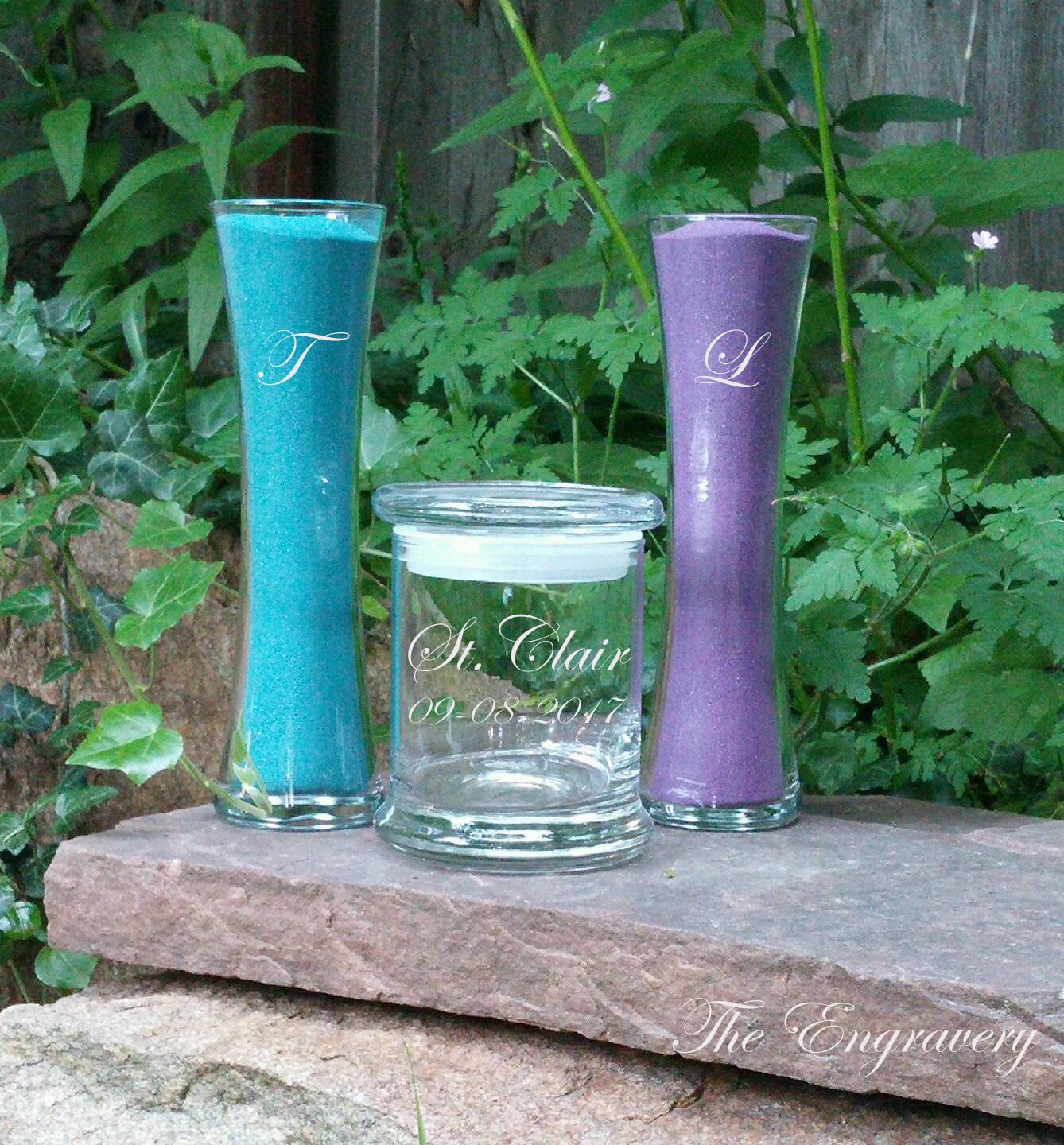 Personalized Rustic Wedding Unity Sand Ceremony Set Custom