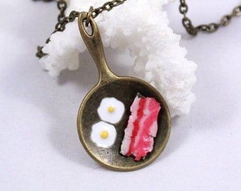 miniature food jewelry/for/girls gift sister funny gift pendant necklace gift unique necklace food necklace cook gift breakfast jewelry Рю40