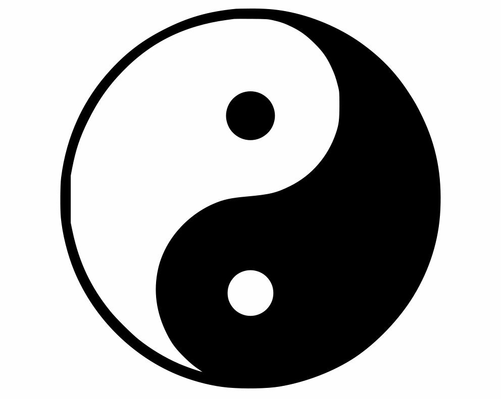 Chinese Yin Yang symbol Vinyl Decal Good and evil light and