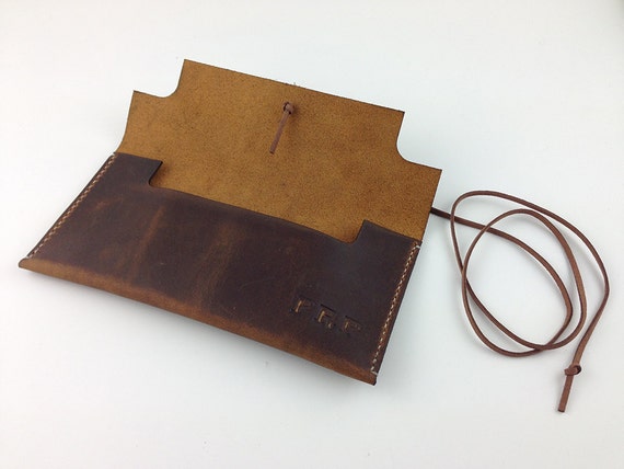 leather checkbook cover slim minimalist by TAleatherworks on Etsy