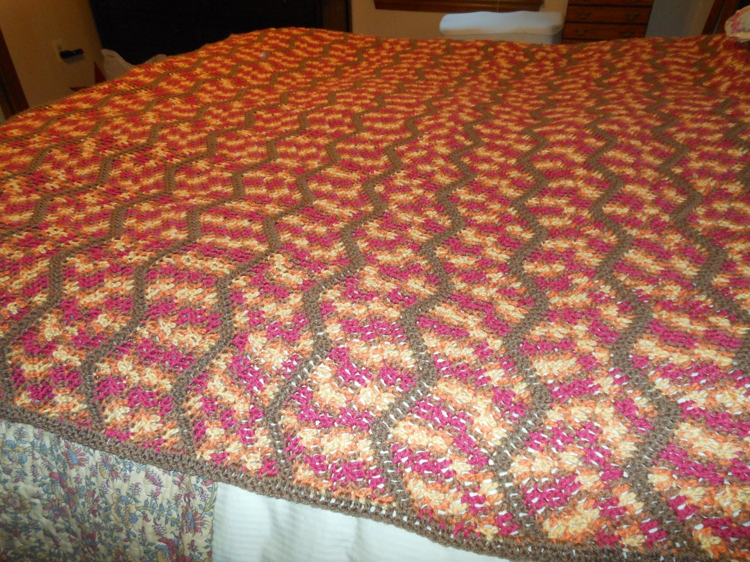 twin full size bedding hand crochet blanket afghan multi color