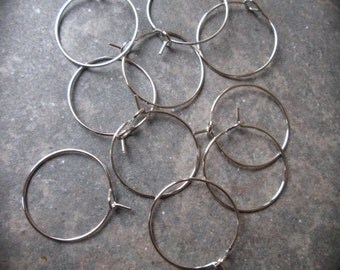 Wine Charm Rings 1 inch 24 gauge package of 20 rings