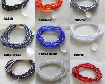 Pack of 3 Glass Seed Bead Bracelets / Multipack - Different Colours Available