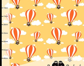 SALE! PaapPii jersey in yellow, yellow cloud fabric, Finnish fabric, Scandinavian 95% cotton fabric, yellow knit fabric, balloon fabric