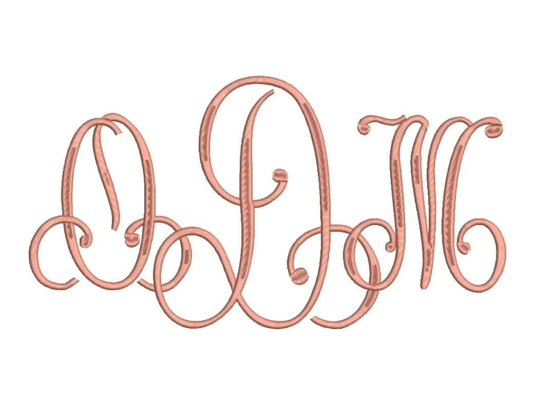 Jumbo Lace 3 Letter Monogram Font Machine Embroidery Monogram