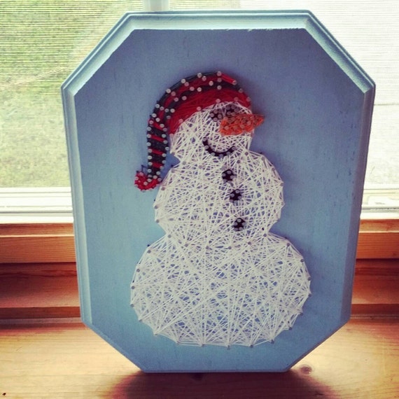 Snowman String Art Christmas decor snowman by BlossomsNKnots