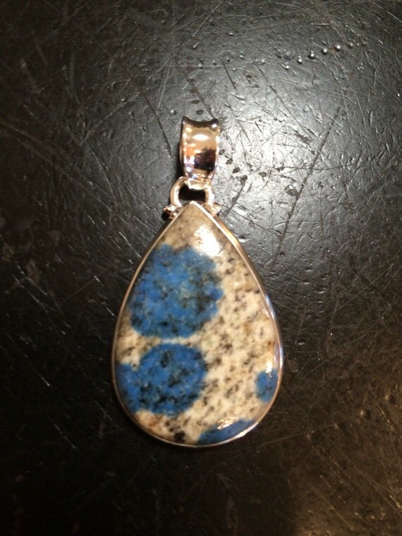 K2 Blue Azurite in Quartz pendant k2 jasper necklace K2