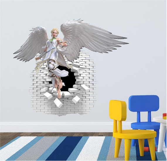 3D Angel Wall decal great for the kids room. by ArtogText on Etsy