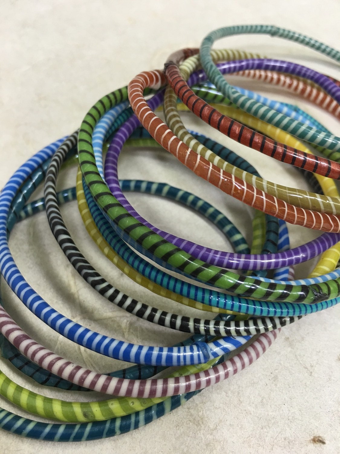 Bracelets African Telephone Plastic Wire Handmade Recycled