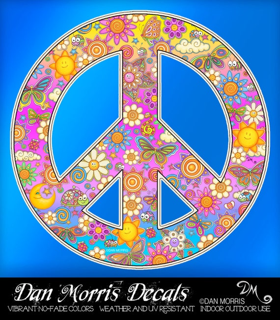 Flower Peace Sign Decal By Dan Morris Perfect For Any Indoor 