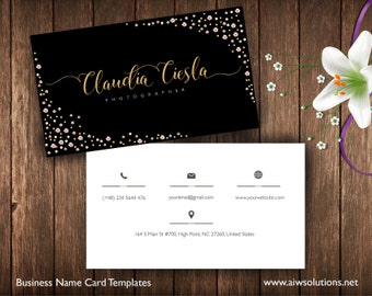 Business Cards Printable, Name Card Template, Photography name card, calling cards, DIY business cards, EASY to Edit and Print at Home-id17