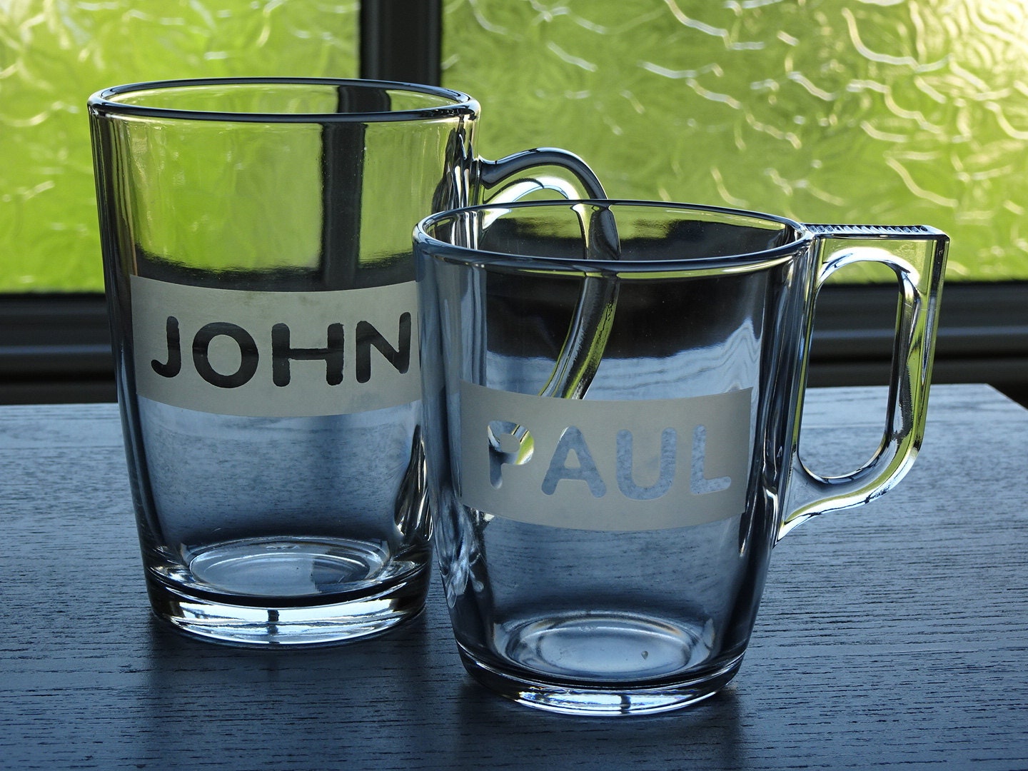 Personalized Etched Glass Mugs
