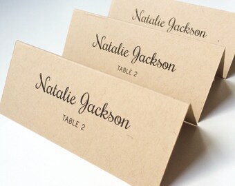 Kraft Place Card | Rustic Wedding Place Card | Wedding Place Card | Printed Place Card