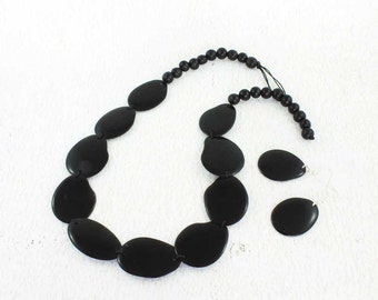 Black Statement Necklace and Earring Set - Vegetable Ivory - Tagua Nut - Black Chunky Necklace - Presents for Women - Eco Gift 1361