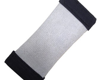 Recycled Fire Hose Stuffing Free Squeak Dog Toy – 6 Inch (White and Black)
