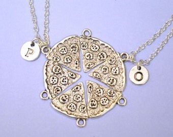 Pizza Necklace, Best Friend Necklace, BFF Gift, Pizza Friendship Necklace, One Slice, Pizza Slice, Pizza Jewelry, 2 3 4 5 6 7 8 9 10