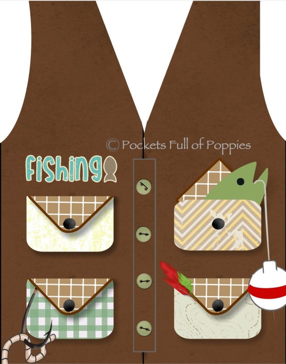 DIY Fishing Vest Birthday/Father's by PocketsFullOfPoppies on Etsy