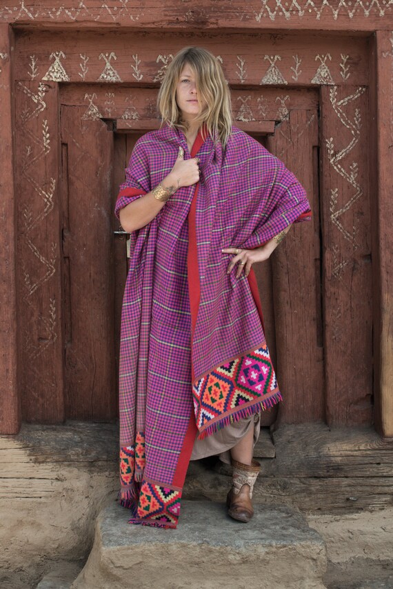 Antique Tribal Blanket Tribal Shawl Vintage Blanket Throw