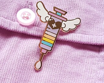Sweet Syringe Enamel Pin - lolita menhera kawaii magic mahou pastel