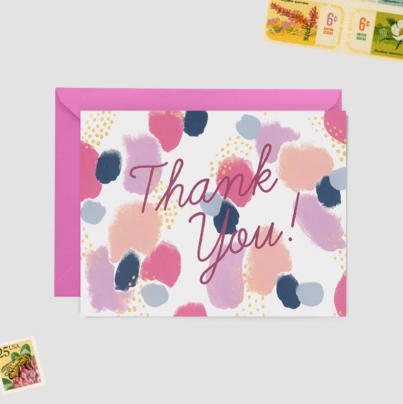 Thank You Card Set Boxed Cards Hand Painted by WoodburyDesignCo