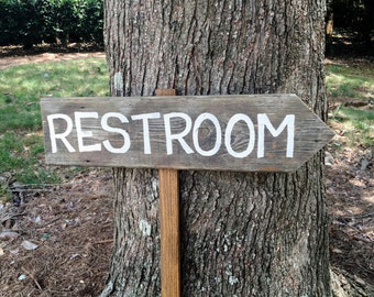 Restroom Sign Wedding, Wooden Wedding Signs, Wooden Arrow Sign, Rustic Wood Signs, Wedding Arrow Sign, Restroom Sign, Rustic Wedding Signs