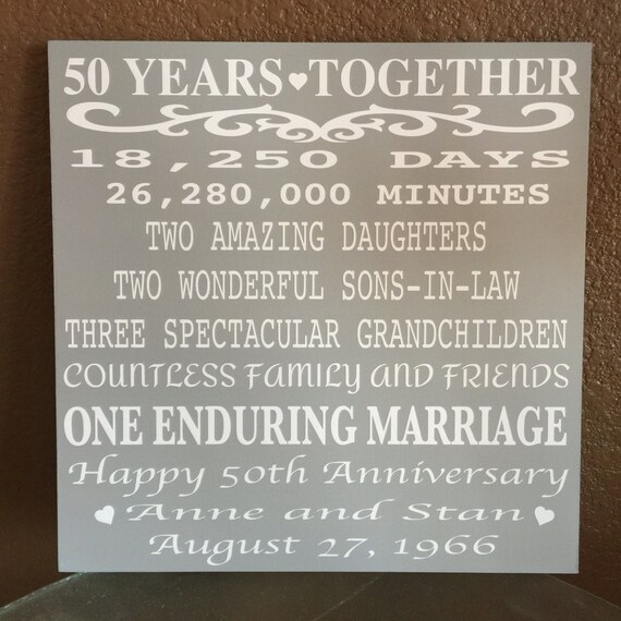 Custome Anniversary Wood Sign // 50 Years by CreativeSignsByTal