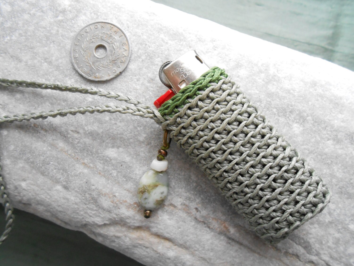 Lighter holder necklace lighter case crochet lighter pouch