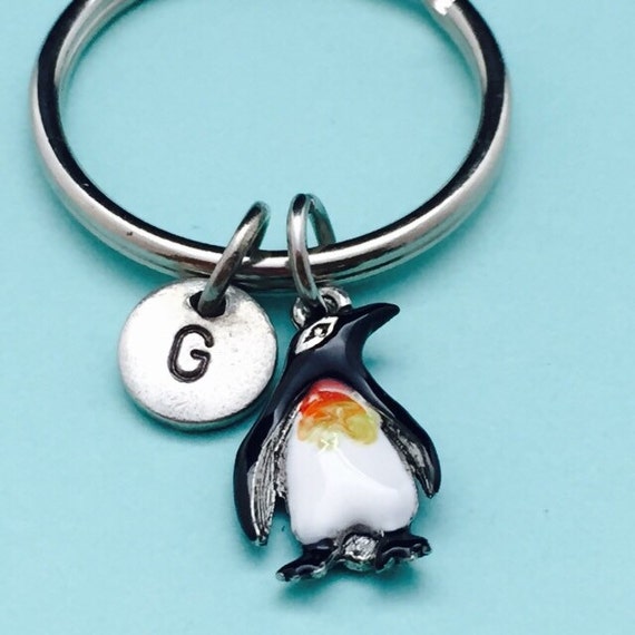 Penguin keychain penguin charm animal keychain personalized