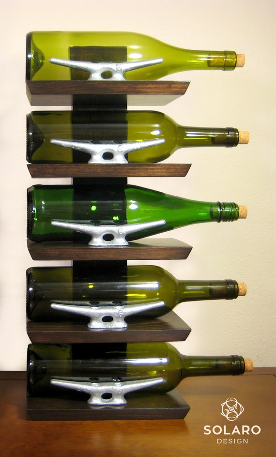 Nautical Wine Rack 5 Bottles by SolaroDesign on Etsy