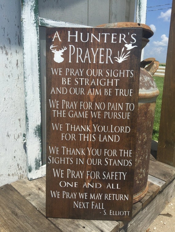 Rustic Wood Sign Hunting Decor Prayer Sign Cabin Decor