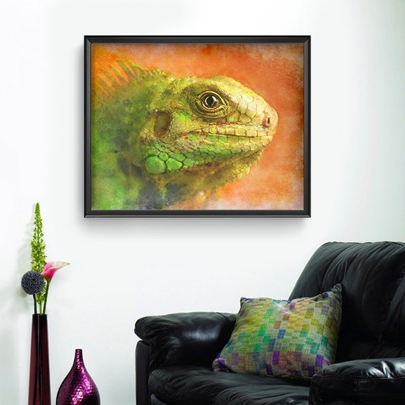 Iguana Watercolor Digital Art Print Watercolor Art by SpaceGifts