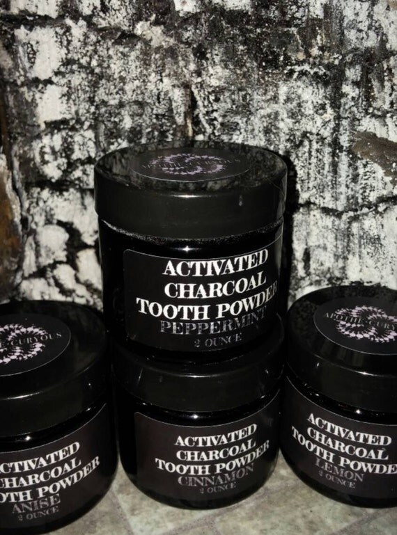 Activated Charcoal Whitening Tooth Powder by Apothecuryous on Etsy