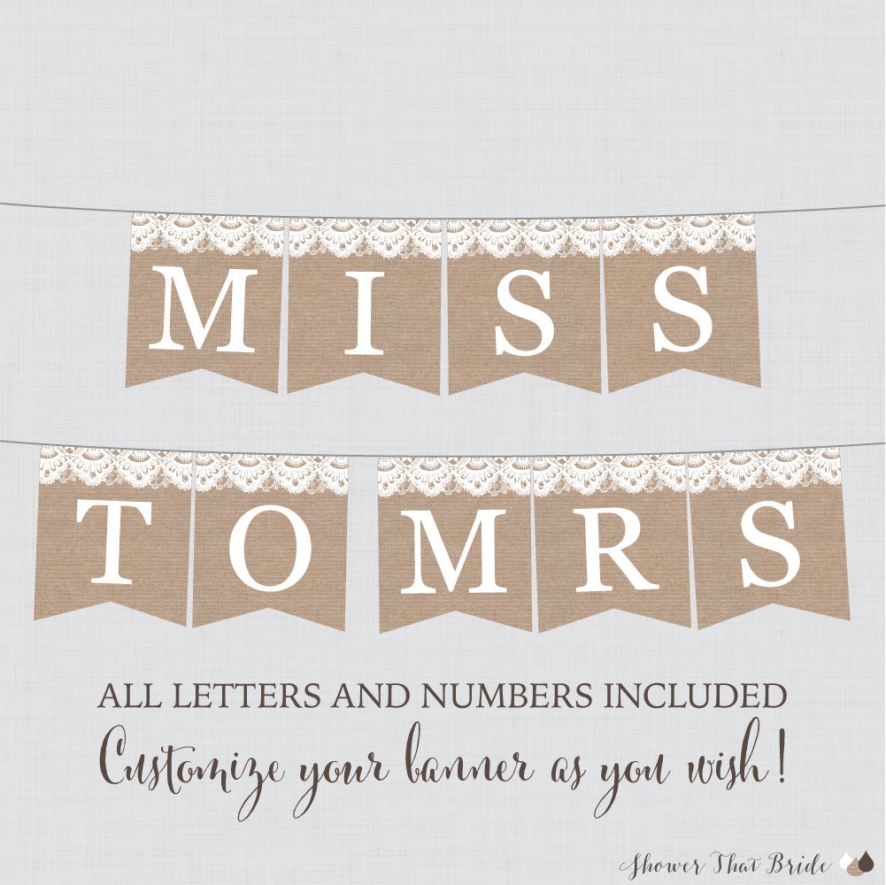 printable banner with all letters and numbers burlap and