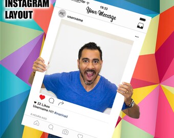 Instagram Frame - Photo Booth Prop - fully printed & customized for any events - Instagram Prop - Instagram Frame Prop - Instagram cutout