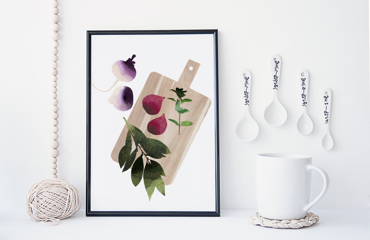 Fruit and vegetable wall art kitchen art print food poster