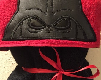 Darth Vader Hooded Towel - Hooded Towel - Towel - Childs Hooded Towel - Adult Hooded Towel - RedRockCraftsWy
