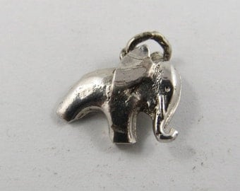 Baby Elephant Sterling Silver Charm or Pendant.