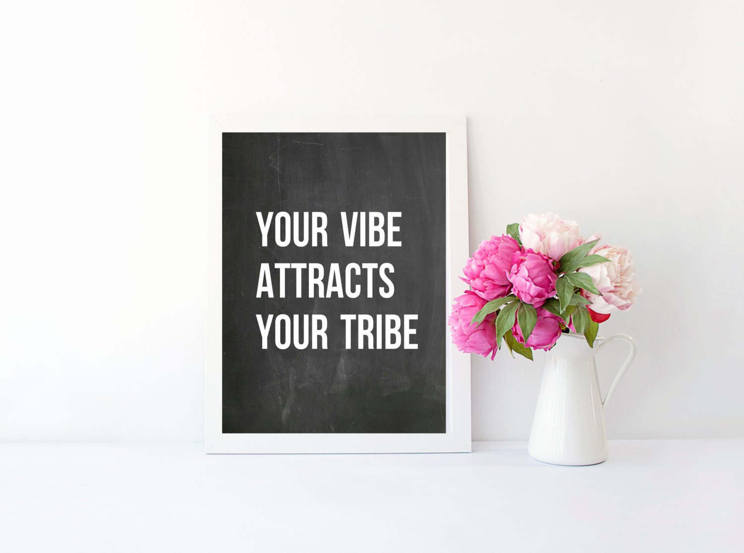 Your vibe attracts your tribe quote printable by NorthStarrPrints