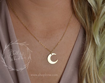 Moon Necklace, Crescent Moon Necklace, Sterling silver, gold filled, rose gold filled, gold moon necklace, gift for her