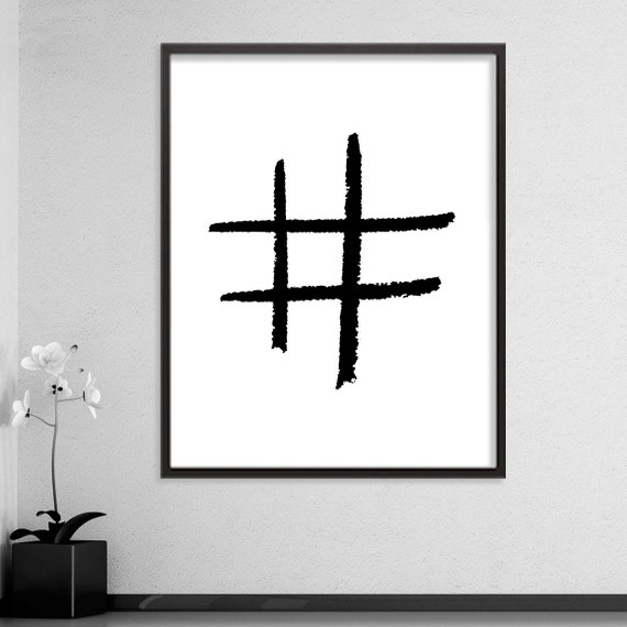 Hashtag Symbol Black and White Printable by MyLittleLittleVoice