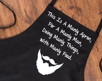 Men's BBQ Apron Barbecue Protective Clothing Manly Man Novelty Cooking Gift for Father's Day