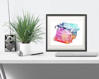 Gifts for Writers - Vintage Typewriter Print, Gifts for Authors, Typewriter Art, Writer Gift, PRINTABLE, Office Poster, Home Office Art