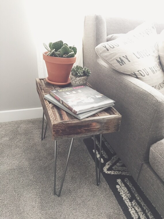 Items similar to Reclaimed Wood End Table on Etsy