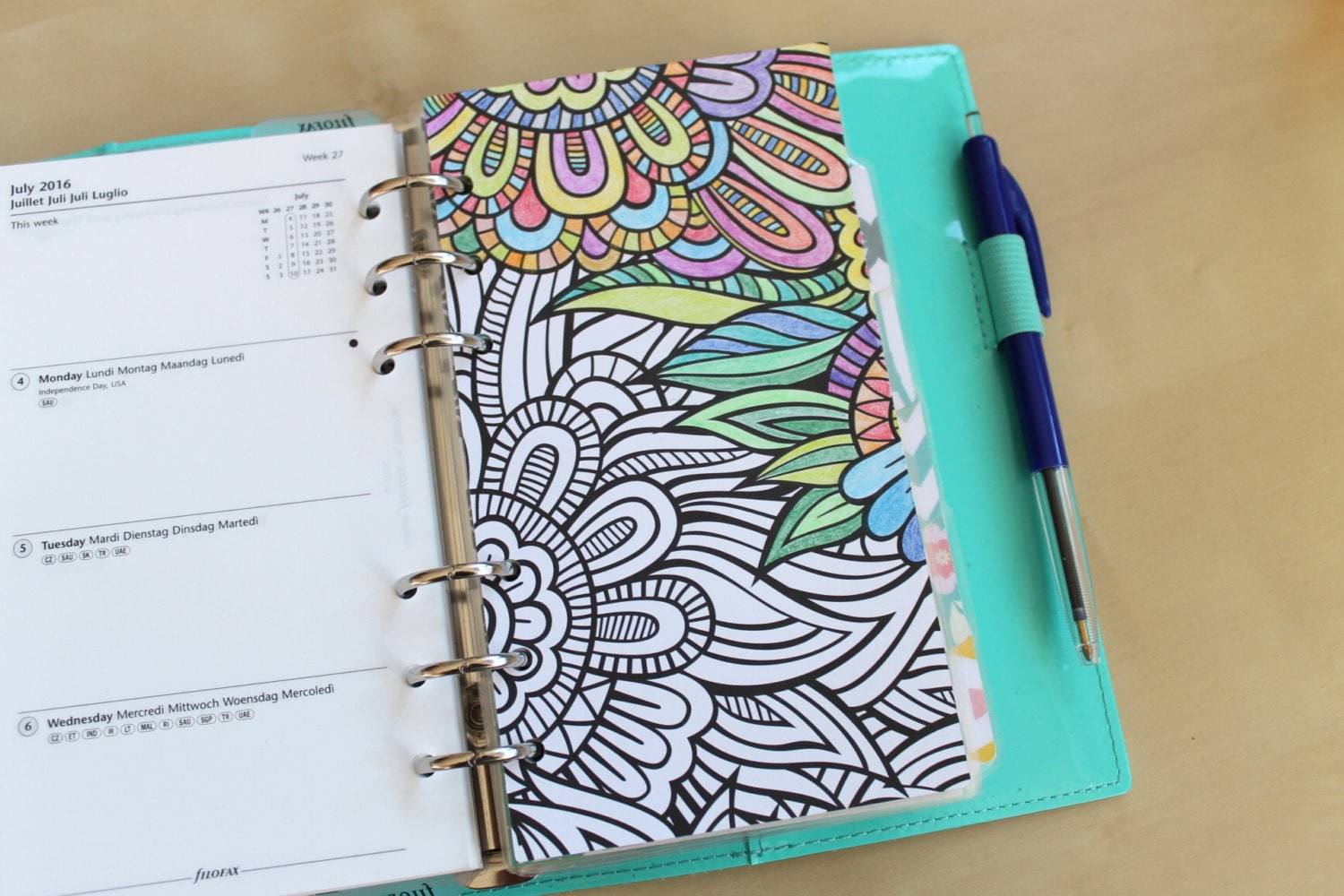 Planner Coloring Pages Set of 5 Pages Color your own